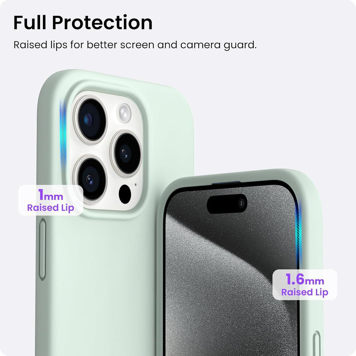 iPhone 15 Pro Max Hülle Silikon 6,7 Zoll Flüssig Silikon Hellgrün
