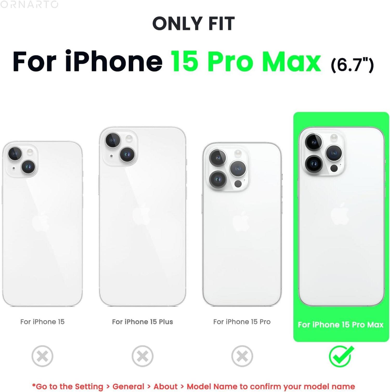 ORNARTO iPhone 15 Pro Max Hülle 6.7 Zoll Flüssiges Silikon