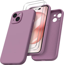 iPhone 15 Hülle flüssiges Silikon Kameraschutz 2 Schutzfolien 6.1 Zoll