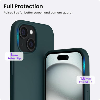 ORNARTO iPhone 15 Hülle Silikon 6,1 Zoll Kratz- und Stoßschutz Olivgrün