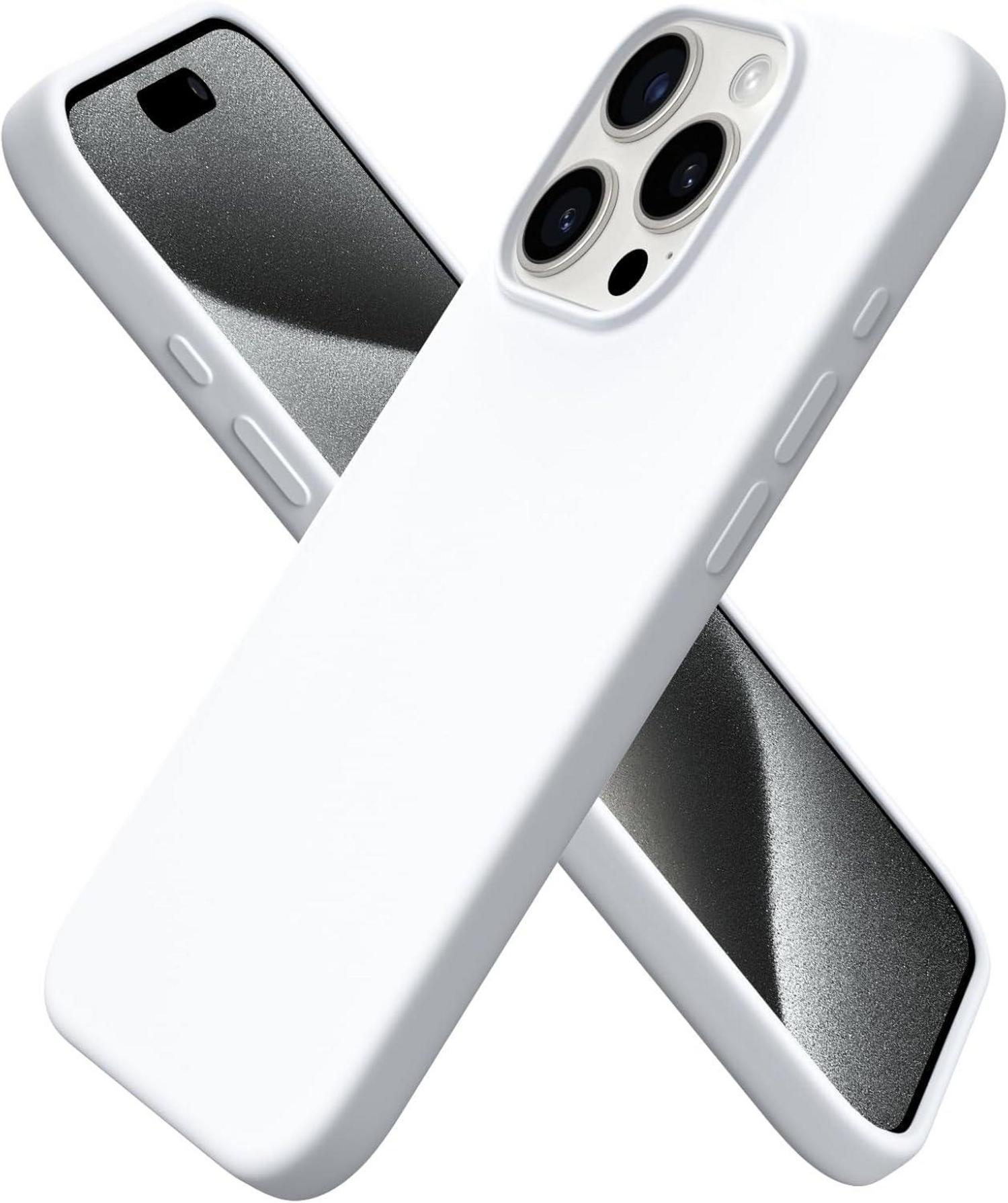 ORNARTO iPhone 15 Pro Hülle Silikon 6,1 Zoll Weiß - 2023