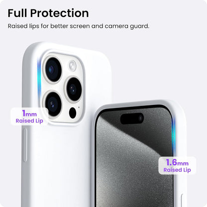 iPhone 15 Pro Hülle Silikon 6,1 Zoll Weiß flüssiges Silikon stoßfest 2023
