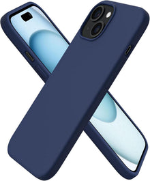iPhone 15 Silikon Hülle 6,1 Zoll flüssiges Silikon Mitternachtsblau