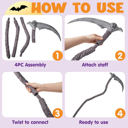 Halloween Sense Reaper Scythe Accessoires für Party und Kostüm 140cm
