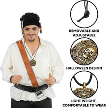 Halloween Piraten Münze Halskette Piratenschädel, Männer