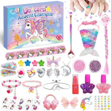 Adventskalender Einhorn Mädchen 24 Füllungen Schmuck