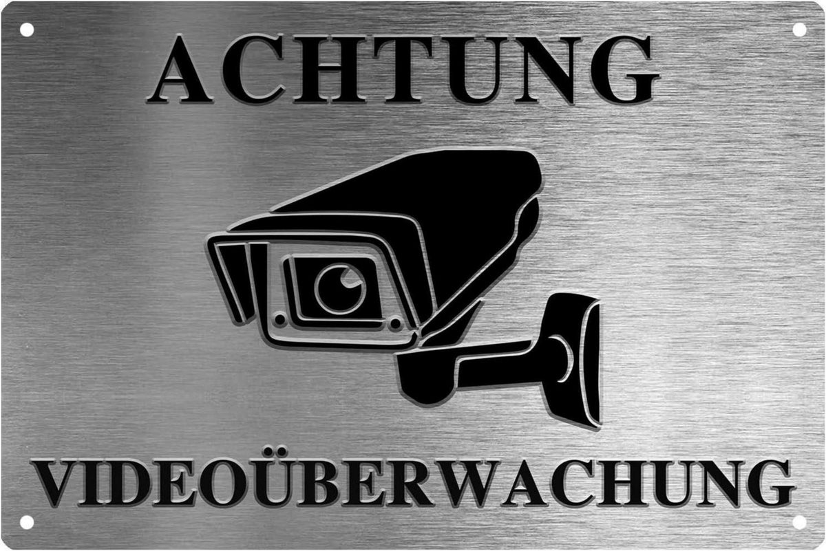 Videoüberwachungsschild 24h Surveillance Privatgrundstück Hinweis