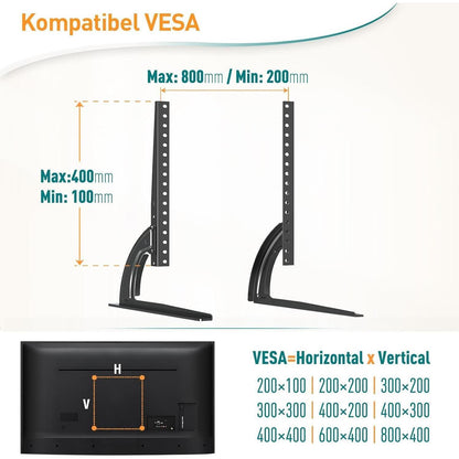 Universal TV Ständer für 27-55 Zoll LCD LED Fernseher bis zu