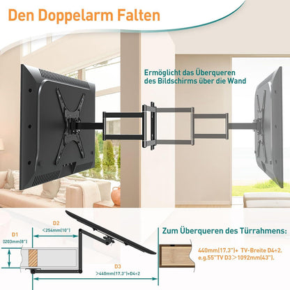 TV Wandhalterung Ausziehbar 749mm VESA 400x400mm Halterung bis 35KG