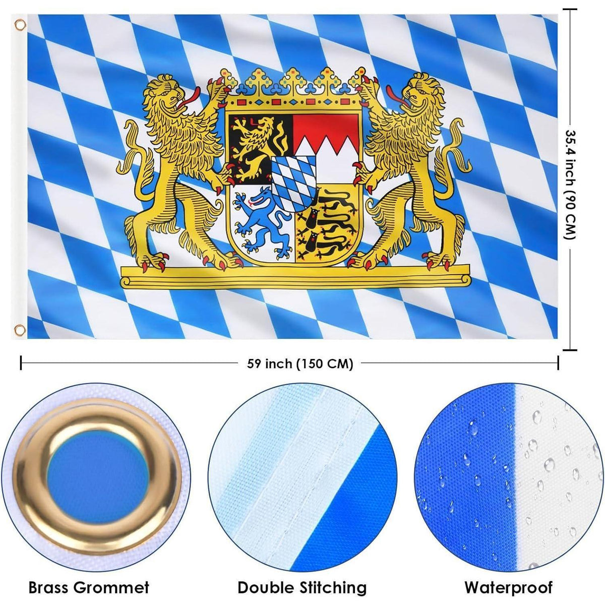 Bayern Flagge 150x90 cm - 2er Set für Oktoberfest Deko