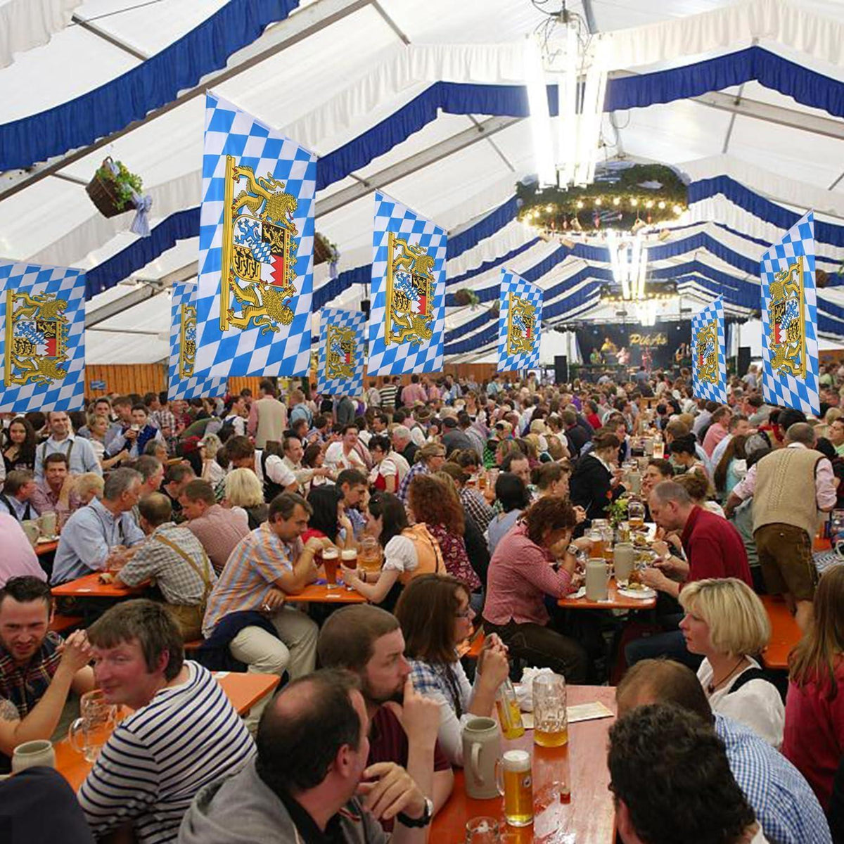 Bayern Flagge 150x90 cm - 2er Set für Oktoberfest Deko