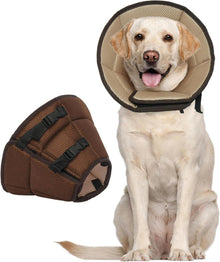 Halskrause Leckschutz Hund Schutzkragen Einstellbar Braun L