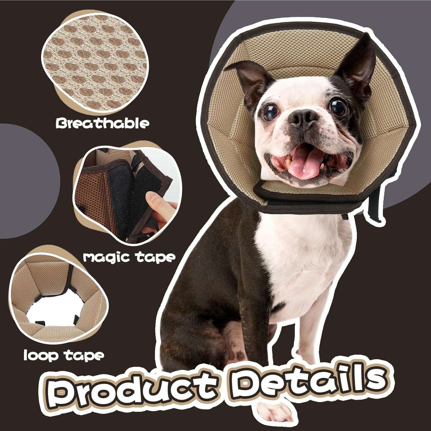 Halskrause Leckschutz Hund Schutzkragen Einstellbar Braun L