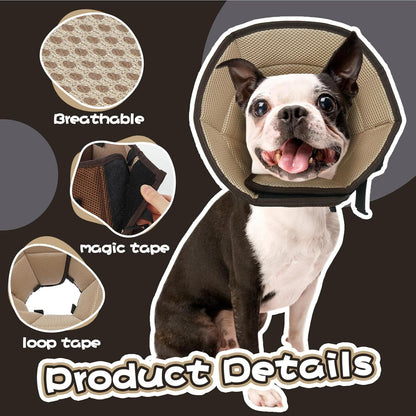 Halskrause Leckschutz Hund Schutzkragen Einstellbar Braun L
