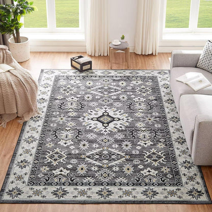 Waschbarer Teppich 120x170CM Vintage Kurzflor Groß Weich rutschfest