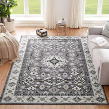 Waschbarer Teppich 120x170CM Vintage Kurzflor Groß Weich rutschfest