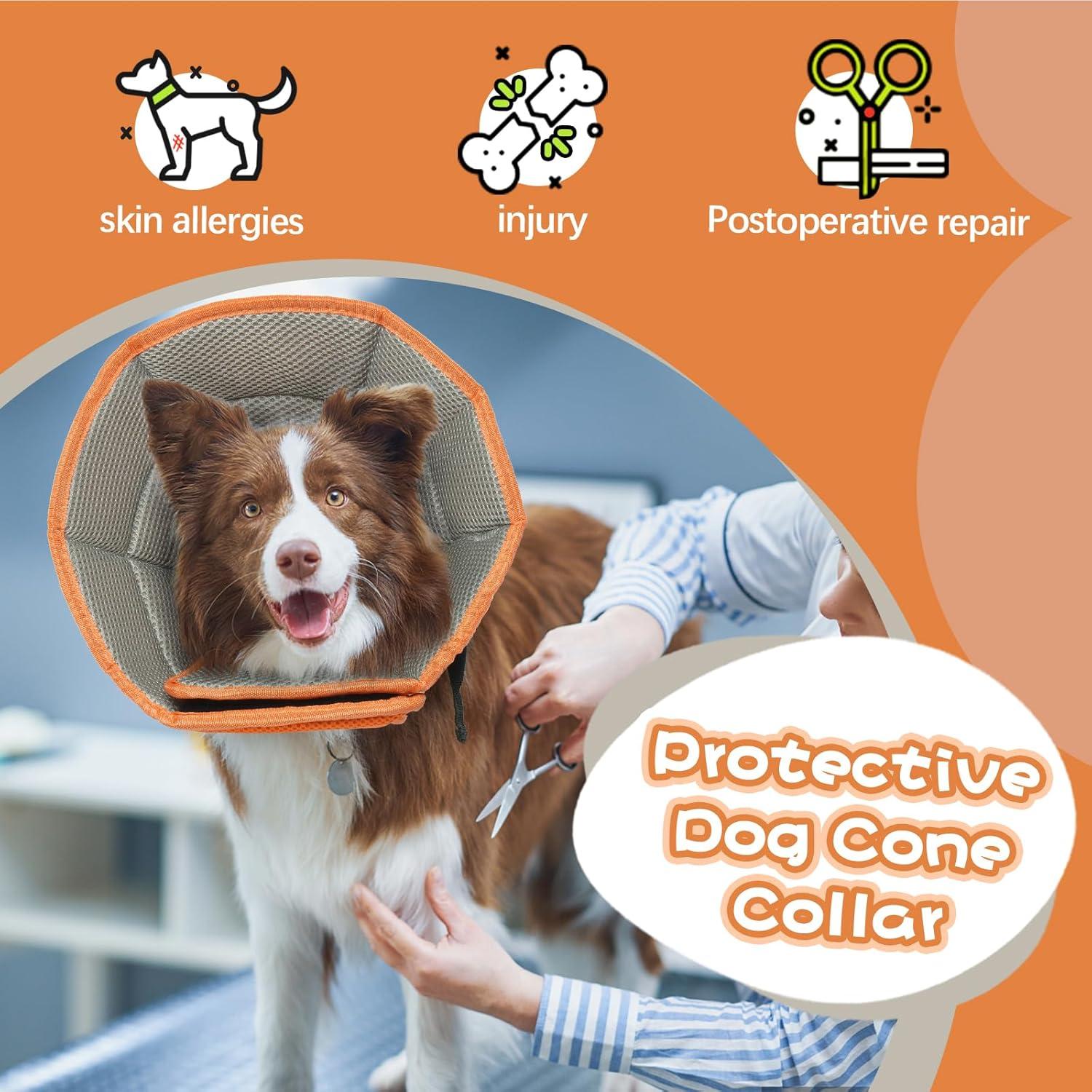 Kuoser Halskrause Leckschutz Hund Orange Größe S 24-30cm