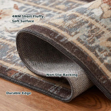 Waschbarer Teppich 120x170CM Vintage Kurzflor Braun