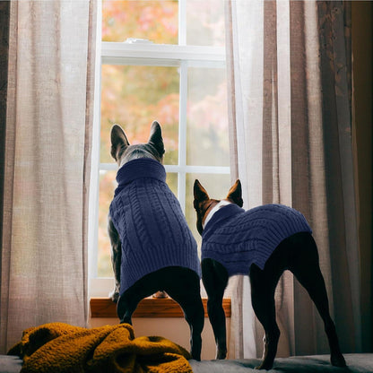 Hundepullover Stricken Weich Warm XS Marineblau Yorkie Chihuahua