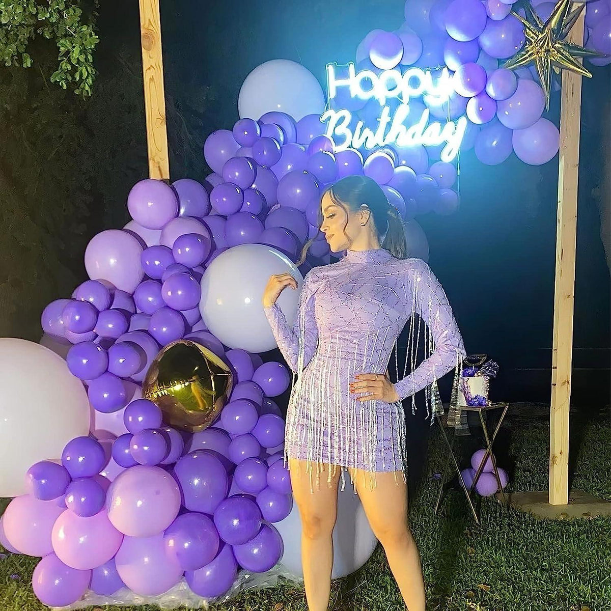 Lila Luftballons Girlande Set 120 Stück verschiedene Größen