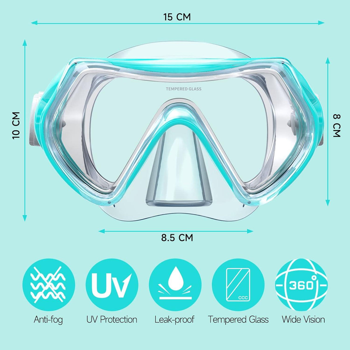 Findway Taucherbrille Kinder Schwimmbrille Schnorchelmaske