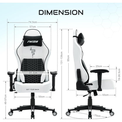Gaming Stuhl mit 3D-Lordosenstütze und verstellbarer