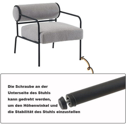 Mingone Loungesessel Grau - Bequemer Teddy Sessel für Wohnzimmer