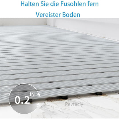 Rutschfeste Duschmatte 122x61 cm – Grau, Entwässerung mit Haken