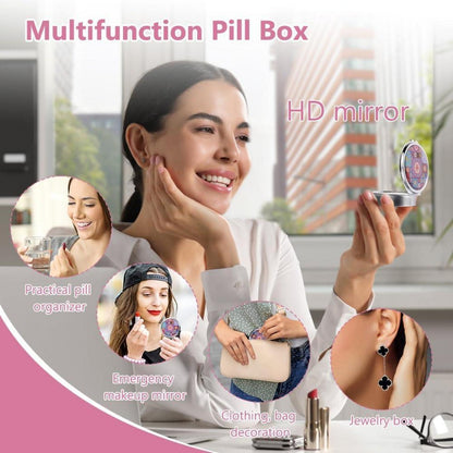 Tablettenbox 7 Tage Morgens Abends 3 Fächer Spiegel Pillendose BPA