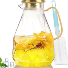 Karaffe Wasserkaraffe Glaskanne Glaskrug mit Deckel 1.6 Liter