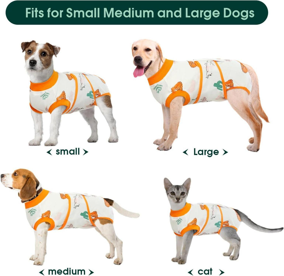 Kuoser Hundebodys nach Op und Kastration Orange XL