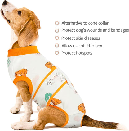 Kuoser Hundebody Nach Op Atmungsaktiv Leckschutz Hund Orange XL