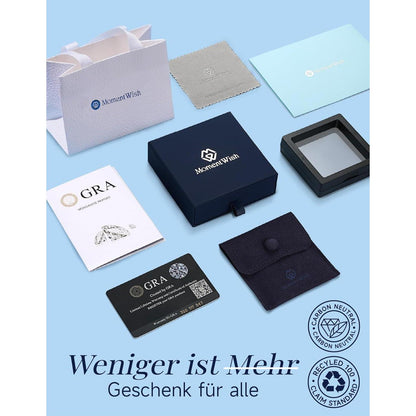Moissanit Halskette Damen 925 Silber Windmühle Tanzender Stein Geschenk