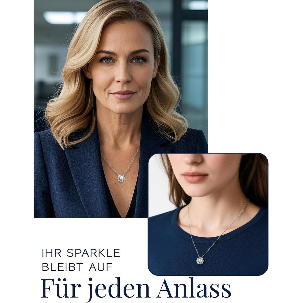 Moissanit Halskette Damen 925 Silber Windmühle Tanzender Stein Geschenk