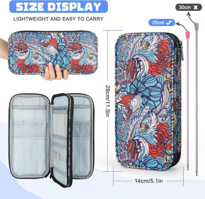 Stricknadeln Häkelnadeln Aufbewahrungstasche Organizer Blau Totem
