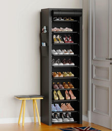 Schuhregal mit 10 Ebenen und staubdichtem Überzug, für 20-22