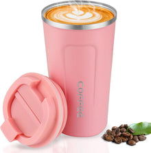 Thermobecher Edelstahl Kaffeebecher Vakuumisolierter 510 ml Rosa