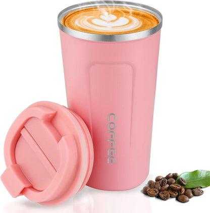Thermobecher Edelstahl Kaffeebecher Vakuumisolierter 510 ml Rosa