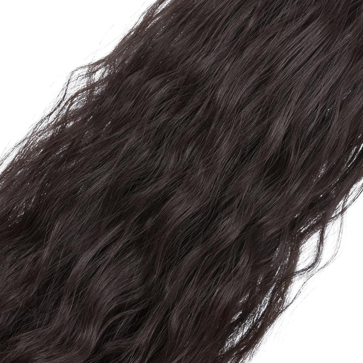 Langer Corn Wave Pferdeschwanz mit Kordelzug – Dunkelbraun 80cm