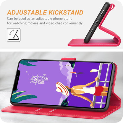 Ganbary iPhone 11 Pro Hülle Leder Klapphülle Rot mit Kartenfach & Standfunktion