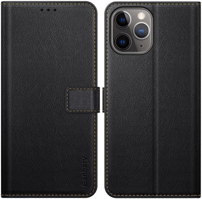 Handyhülle für iPhone 11 Pro Leder Klapphülle mit Kartenschlitzen und
