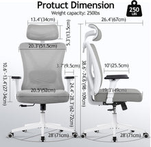 Ergonomischer Bürostuhl mit Verstellbarer Kopfstütze und