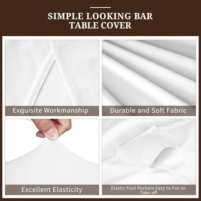 6er-Set Weiße Stretch Stehtisch Husse Ø 60-65 cm Spandex Tischdecke