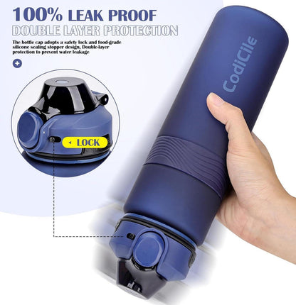 Sport Trinkflasche 1 Liter BPA-frei Auslaufsicher Navy Blau