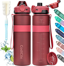 Sport Trinkflasche BPA-frei Auslaufsicher 1L Fitness Büro Reisen Rot