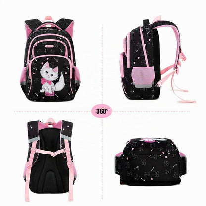 Kinderrucksack Dinosaurier & Katze – 16 Zoll Schulrucksack