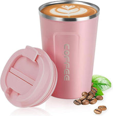 Isolierbecher Edelstahl Thermobecher Auslaufsicher Rosa 380ml