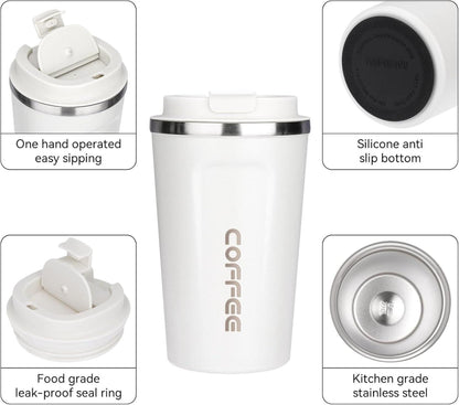 ERBO Thermobecher to go Edelstahl Kaffeetasse Auslaufsicher
