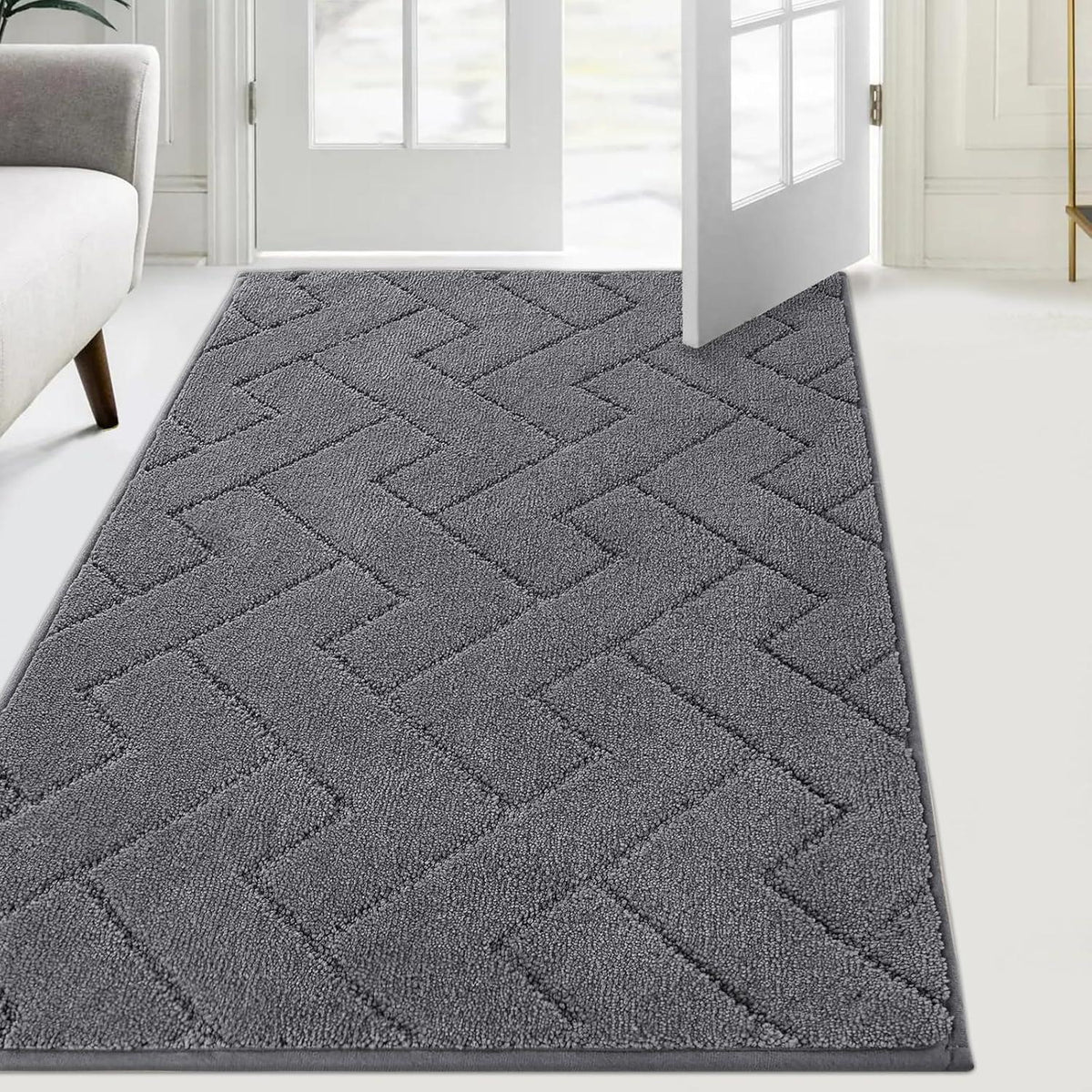 Schmutzfangmatte Innen rutschfeste Fußmatte 86x150cm Grau