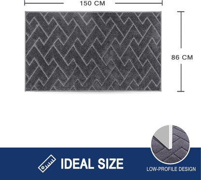 Schmutzfangmatte Innen 86x150 cm grau rutschfest waschbar